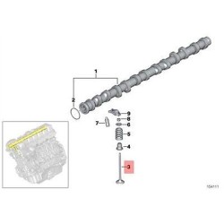 BMW Kit de válvulas 8 Admisión 8 Escape 11347552053 1536p-1538p E60 N53 11347552954 101430116