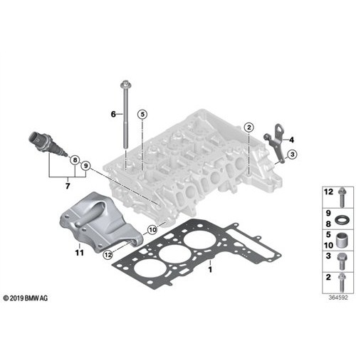 Juego de pernos de culata BMW F20 -> F60 B37 B37b 11128512674